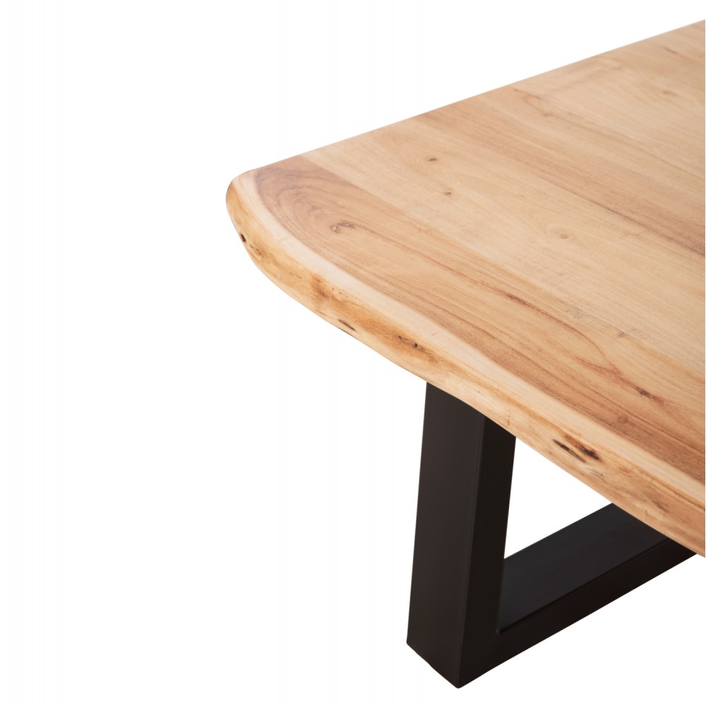 Τραπέζι σαλονιού ''MONTANA'' από ξύλο/μέταλλο σε χρώμα ανοιχτό φυσικό/μαύρο 115x65x45