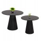 Τραπέζια σαλονιού 2τμχ ''DIEN'' από μέταλλο/κεραμικό σε χρώμα μαύρο Φ56 & Φ43