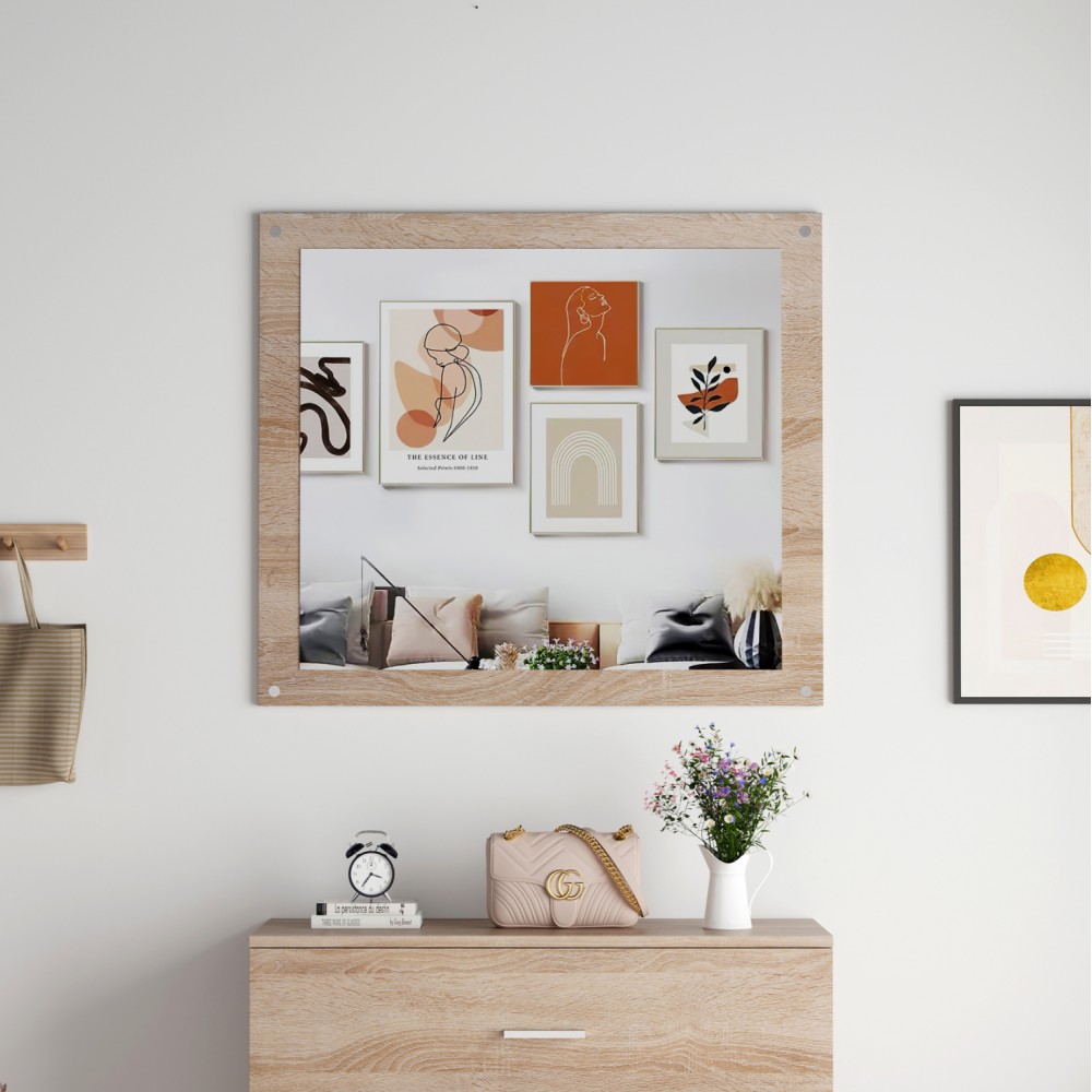 Καθρέφτης τοίχου σε χρώμα σονόμα 80x1.8x70