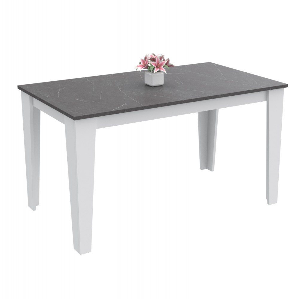 Τραπέζι κουζίνας ''BORIS'' σε χρώμα μαύρο/λευκό 130x75x75