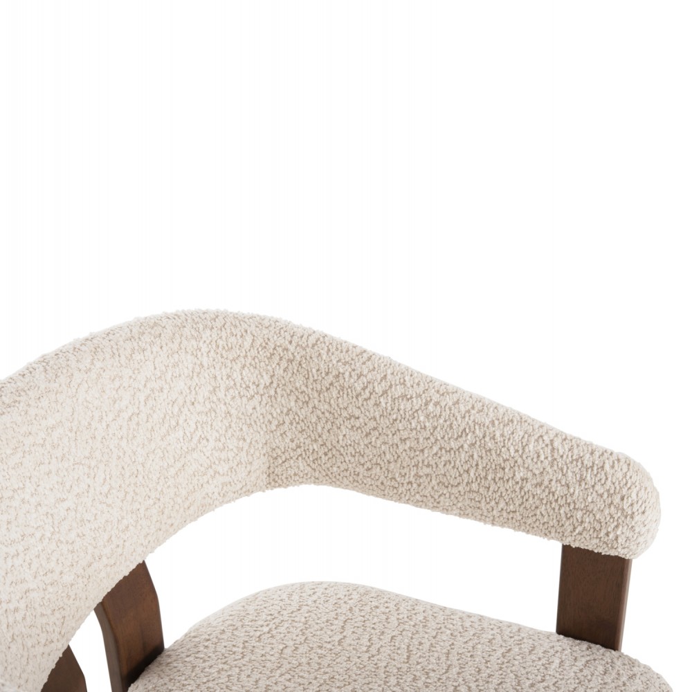 Πολυθρόνα ''ZARRA'' από ξύλο rubberwood/ύφασμα μπουκλέ σε χρώμα καρυδί/εκρού 55.5x59x81.5