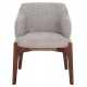 Πολυθρόνα ''ABAI'' από ξύλο rubberwood/ύφασμα μπουκλέ σε χρώμα καρυδί/ανοιχτό γκρι 65x63x79