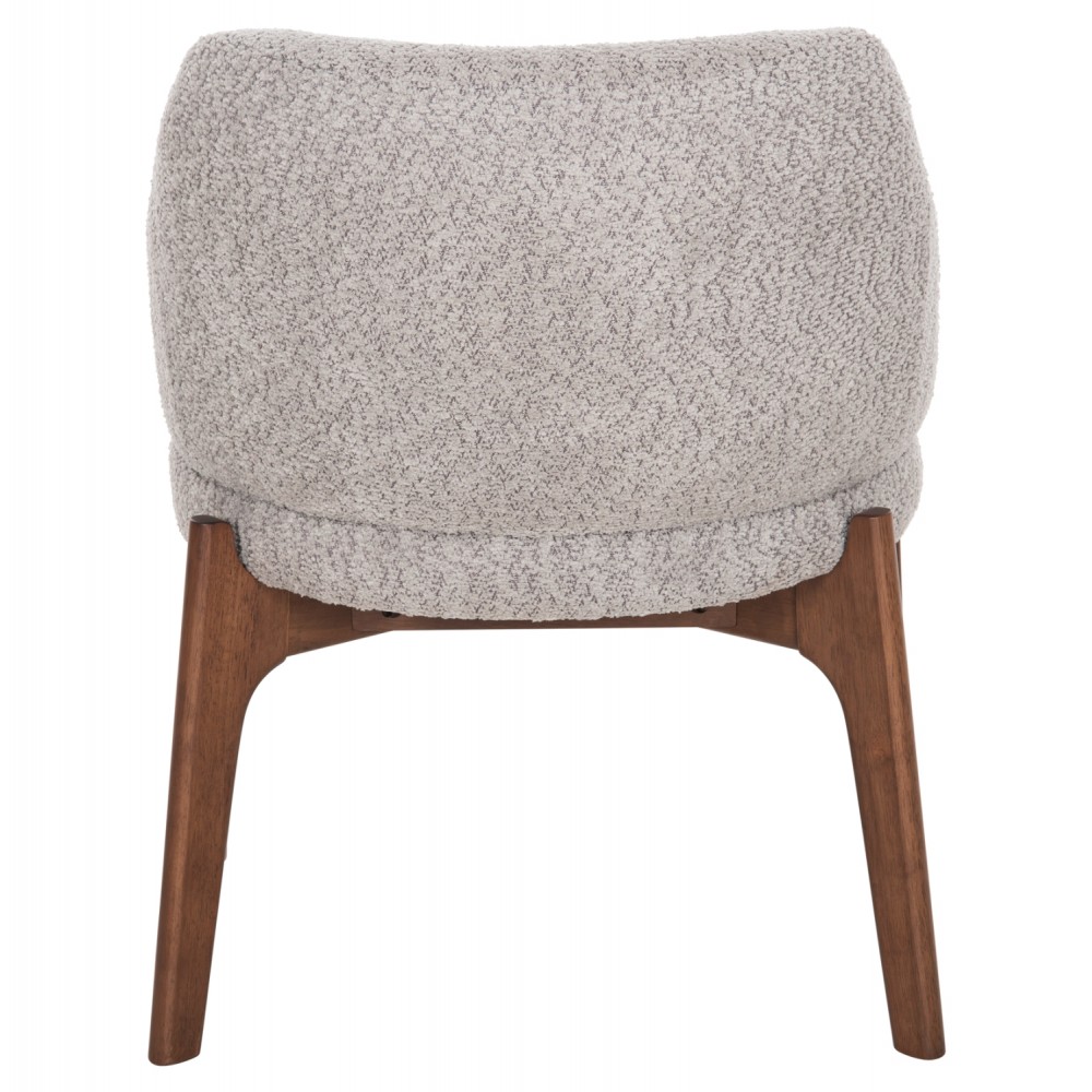 Πολυθρόνα ''ABAI'' από ξύλο rubberwood/ύφασμα μπουκλέ σε χρώμα καρυδί/ανοιχτό γκρι 65x63x79