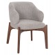 Πολυθρόνα ''ABAI'' από ξύλο rubberwood/ύφασμα μπουκλέ σε χρώμα καρυδί/ανοιχτό γκρι 65x63x79