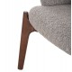 Πολυθρόνα ''ABAI'' από ξύλο rubberwood/ύφασμα μπουκλέ σε χρώμα καρυδί/ανοιχτό γκρι 65x63x79
