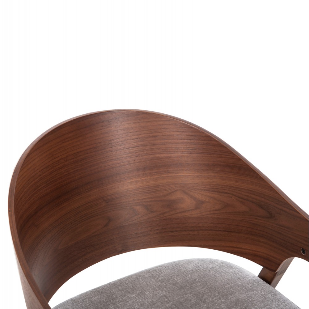 Πολυθρόνα ''NERO'' από ξύλο rubberwood/ύφασμα σε χρώμα καρυδί/γκρι 56x56x78