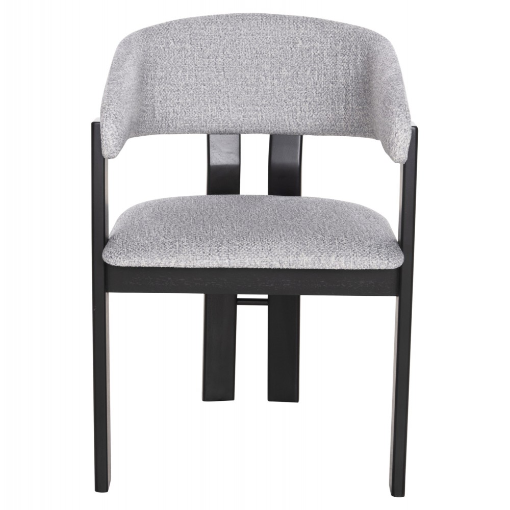 Πολυθρόνα ''ZARRA'' από ξύλο rubberwood/ύφασμα σε χρώμα μαύρο/ανοιχτό γκρι 55.5x59x81.5