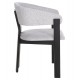 Πολυθρόνα ''ZARRA'' από ξύλο rubberwood/ύφασμα σε χρώμα μαύρο/ανοιχτό γκρι 55.5x59x81.5