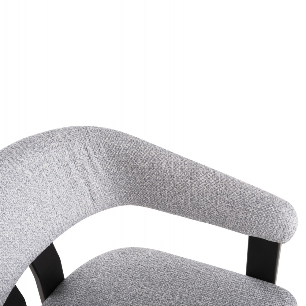 Πολυθρόνα ''ZARRA'' από ξύλο rubberwood/ύφασμα σε χρώμα μαύρο/ανοιχτό γκρι 55.5x59x81.5