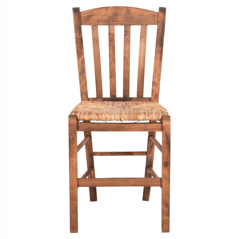 Καρέκλα καφενείου ''MONTE'' από ξύλο/ψάθα seagrass σε χρώμα καρυδί/φυσικό 43x41x87