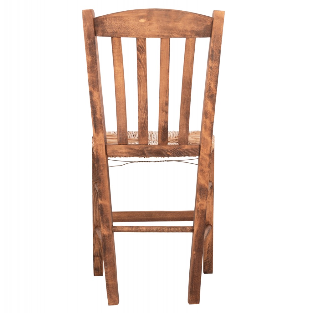 Καρέκλα καφενείου ''MONTE'' από ξύλο/ψάθα seagrass σε χρώμα καρυδί/φυσικό 43x41x87