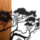 Διακοσμητικό τοίχου φιγούρα δέντρου φύλλα από μέταλλο/ξύλο σε χρώμα μαύρο/φυσικό 90x3x58