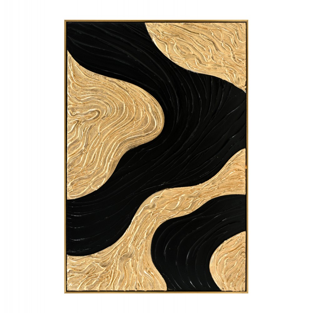Πίνακας τοίχου 3D χειροποίητα σχέδια με κορνίζα σε χρώμα χρυσό/μαύρο 62x4.5Χ92