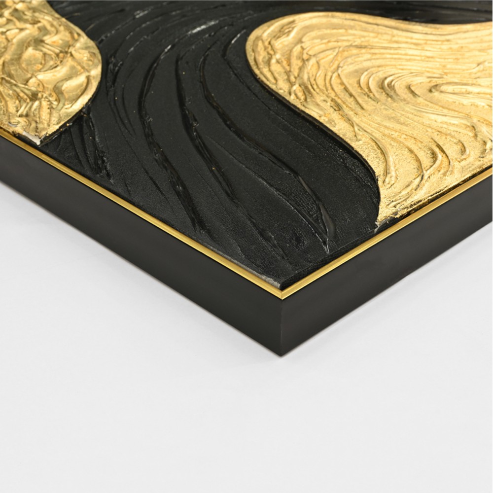 Πίνακας τοίχου 3D χειροποίητα σχέδια με κορνίζα σε χρώμα χρυσό/μαύρο 62x4.5Χ92
