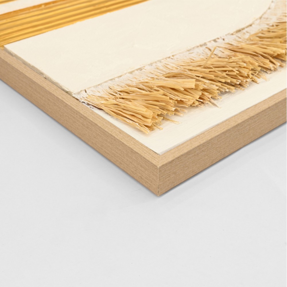 Πίνακας σε καμβά 3D με κορνίζα χειροποίητος σε χρώμα μπεζ/λευκό 80x3.5x120