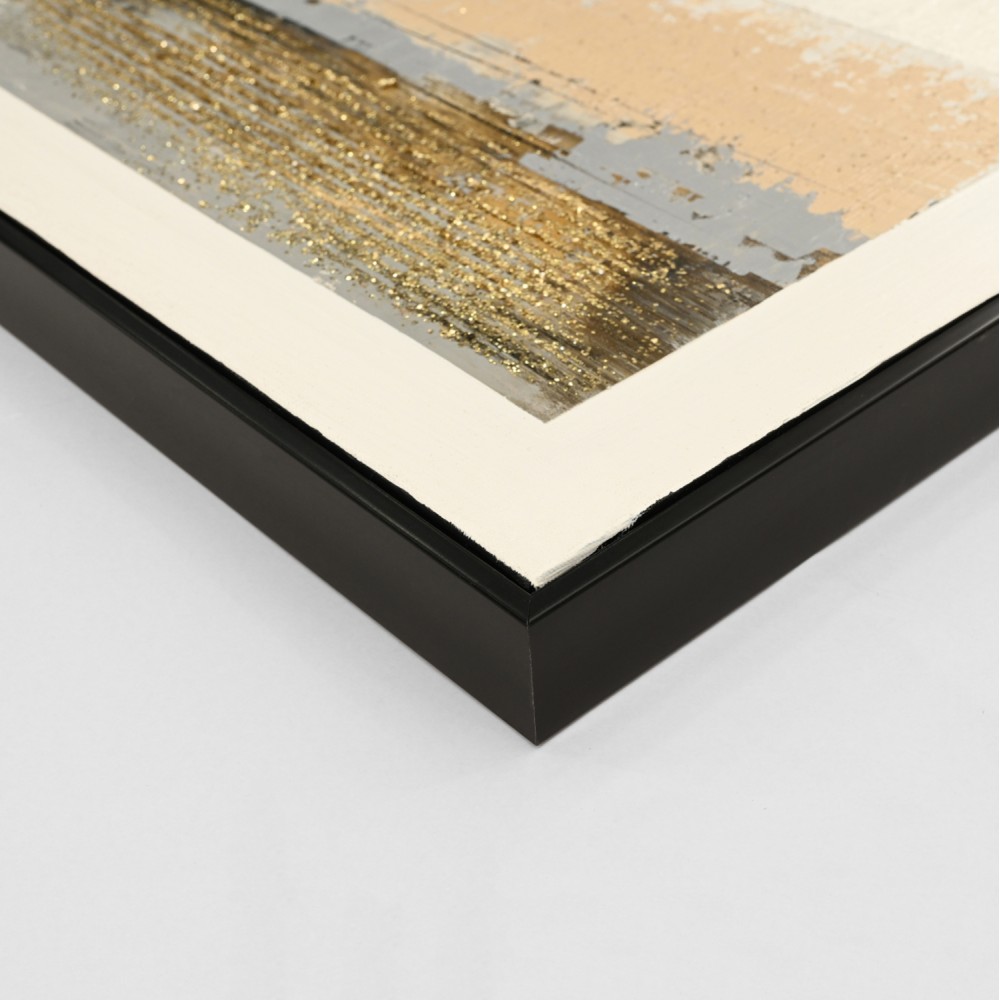 Πίνακας τοίχου αφηρημένο σχέδιο σε καμβά με κορνίζα σε χρώμα μαύρο 72x4.5x142