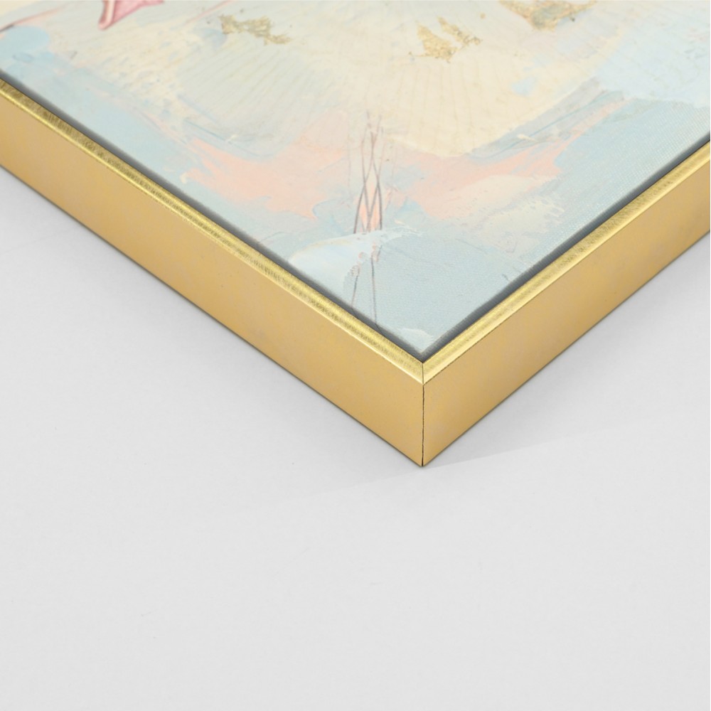 Πίνακας τοίχου σε καμβά λεοπάρδαλη με κορνίζα σε χρώμα μπεζ 82x4.5x122