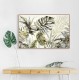 Πίνακας τοίχου τροπικά φύλλα σε καμβά με κορνίζα σε χρώμα μπεζ 102x4.5x72