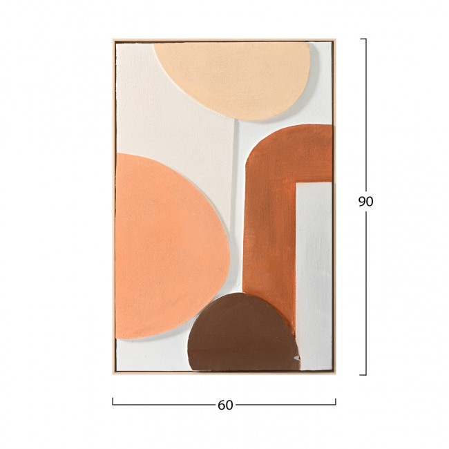 Πίνακας τοίχου 3D χειροποίητα σχέδια με κορνίζα σε χρώμα μπεζ 60x4.5Χ90