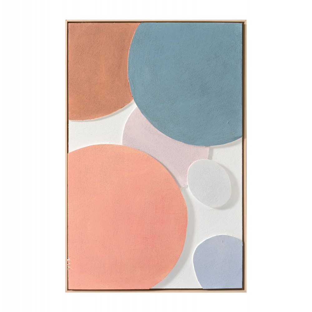 Πίνακας τοίχου 3D χειροποίητα σχέδια με κορνίζα σε χρώμα μπεζ 60x4.5Χ90