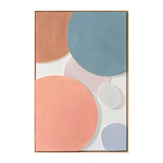 Πίνακας τοίχου 3D χειροποίητα σχέδια με κορνίζα σε χρώμα μπεζ 60x4.5Χ90