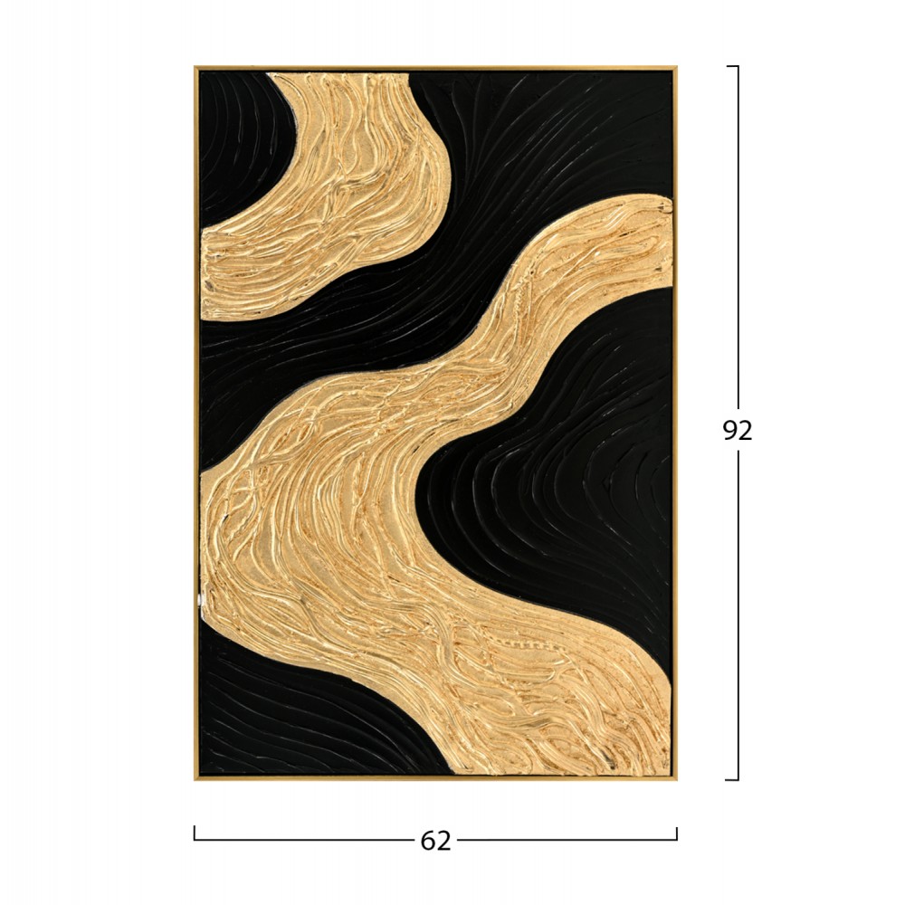 Πίνακας τοίχου 3D χειροποίητα σχέδια με κορνίζα σε χρώμα μπεζ 62x4.5Χ92