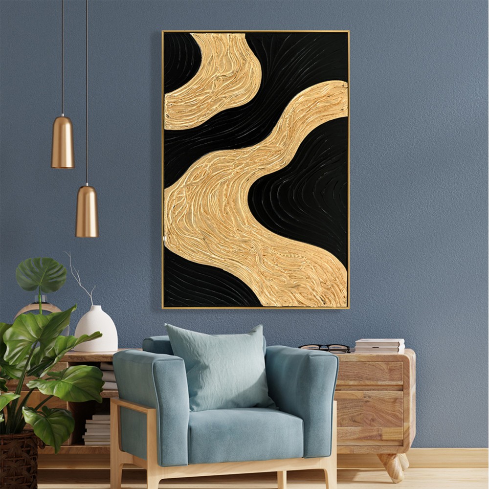 Πίνακας τοίχου 3D χειροποίητα σχέδια με κορνίζα σε χρώμα μπεζ 62x4.5Χ92