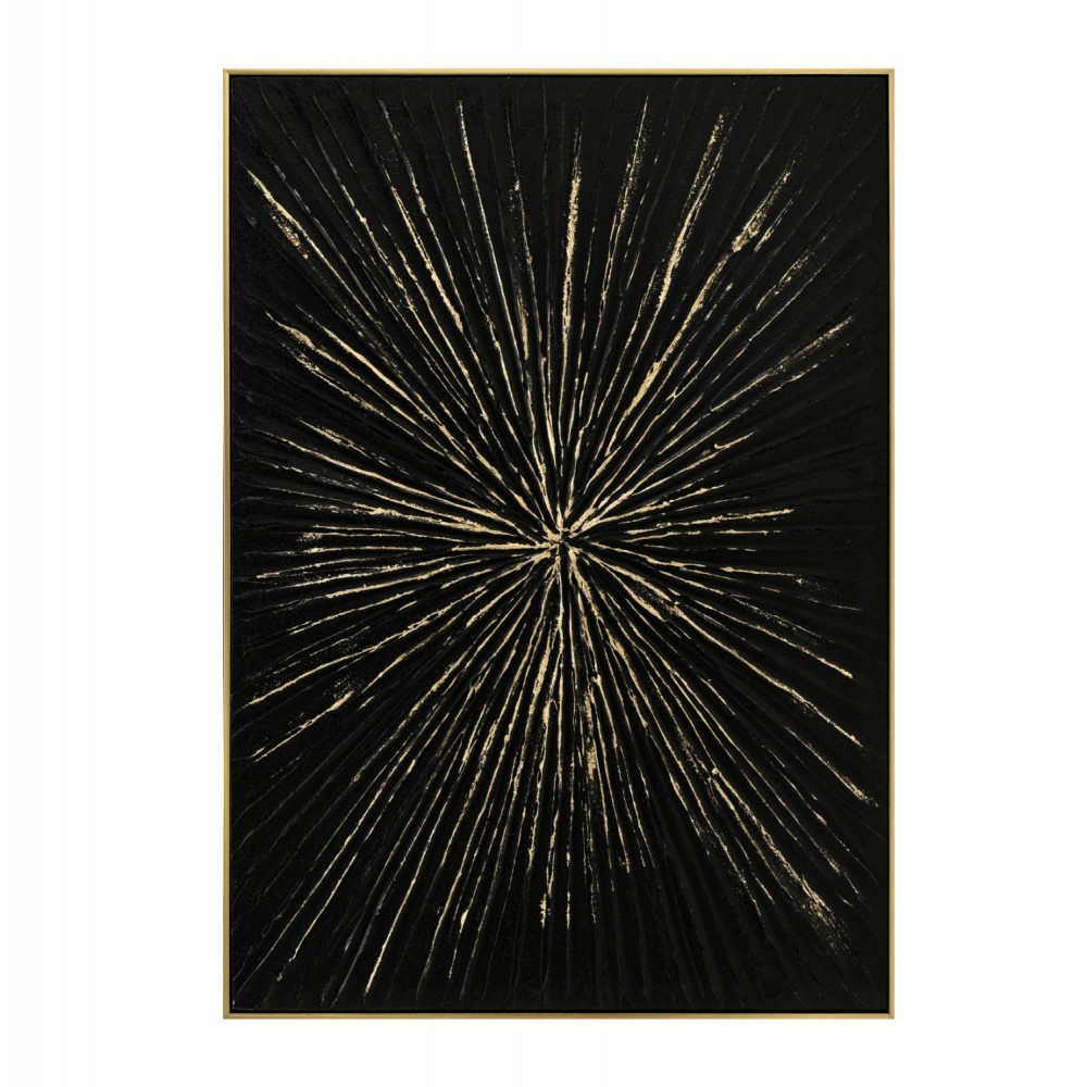 Πίνακας τοίχου σε καμβά χειροποίητος με κορνίζα σε χρώμα μαύρο/μπεζ 72x4.5x102