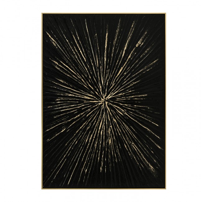 Πίνακας τοίχου σε καμβά χειροποίητος με κορνίζα σε χρώμα μαύρο/μπεζ 72x4.5x102