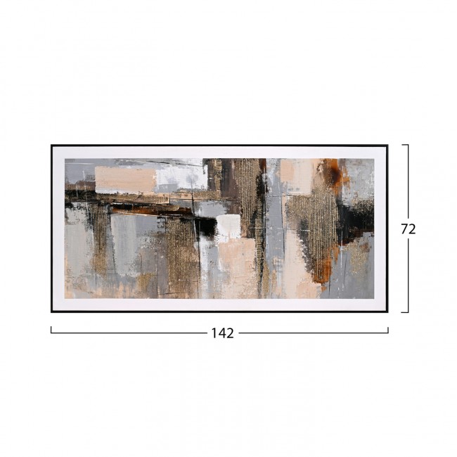 Πίνακας τοίχου αφηρημένα χρώματα σε καμβά με κορνίζα σε χρώμα μαύρο 142x4.5x72