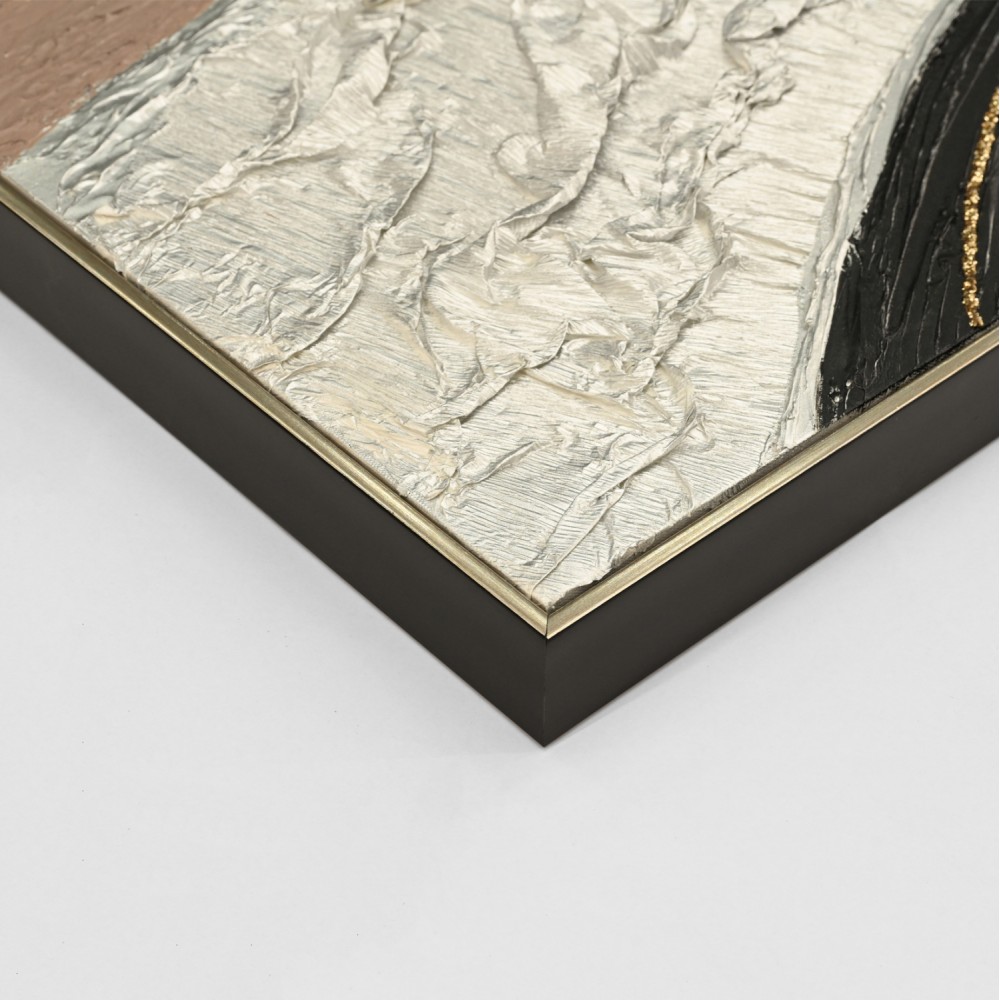 Πίνακας τοίχου χειροποίητος αφηρημένα χρώματα σε καμβά με κορνίζα σε χρώμα μπεζ 152x4.5x52