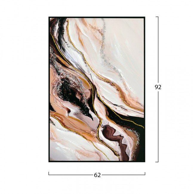 Πίνακας τοίχου αφηρημένα χρώματα σε καμβά με κορνίζα σε χρώμα μαύρο 62x4x92