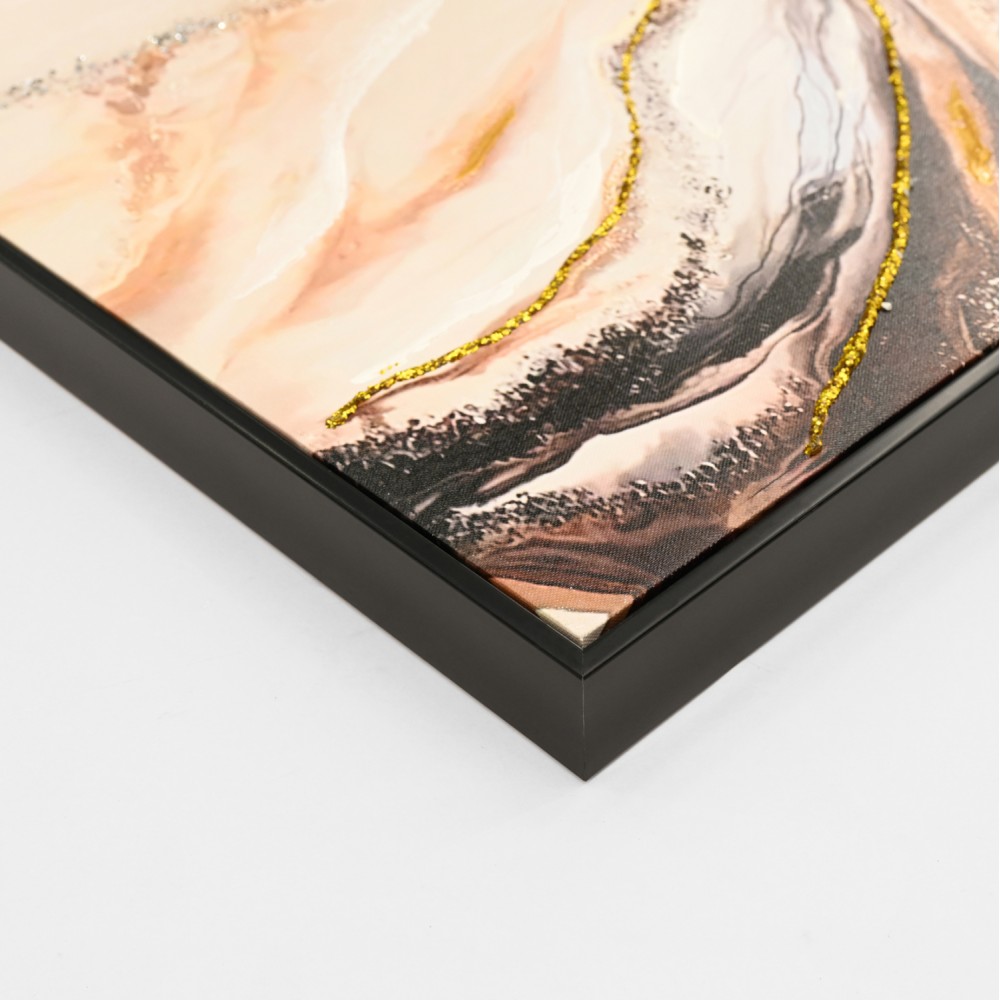 Πίνακας τοίχου αφηρημένα χρώματα σε καμβά με κορνίζα σε χρώμα μαύρο 62x4x92