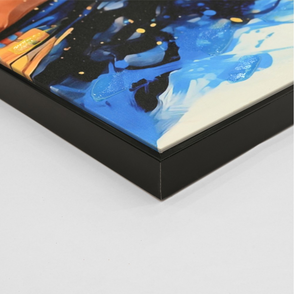 Πίνακας τοίχου γυναικεία φιγούρα σε καμβά με κορνίζα σε χρώμα μαύρο 82x4.5x82