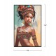 Πίνακας τοίχου γυναικεία φιγούρα σε καμβά με κορνίζα σε χρώμα μαύρο 82x4.5x122