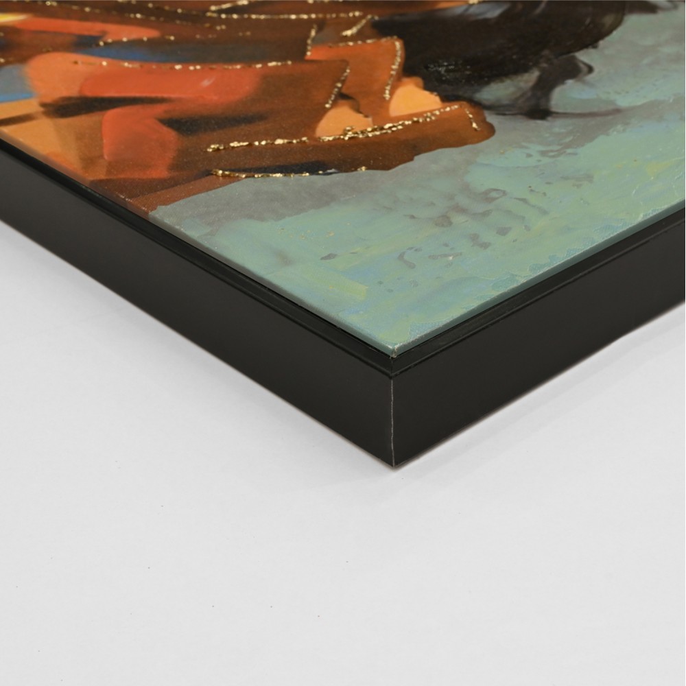 Πίνακας τοίχου γυναικεία φιγούρα σε καμβά με κορνίζα σε χρώμα μαύρο 82x4.5x122