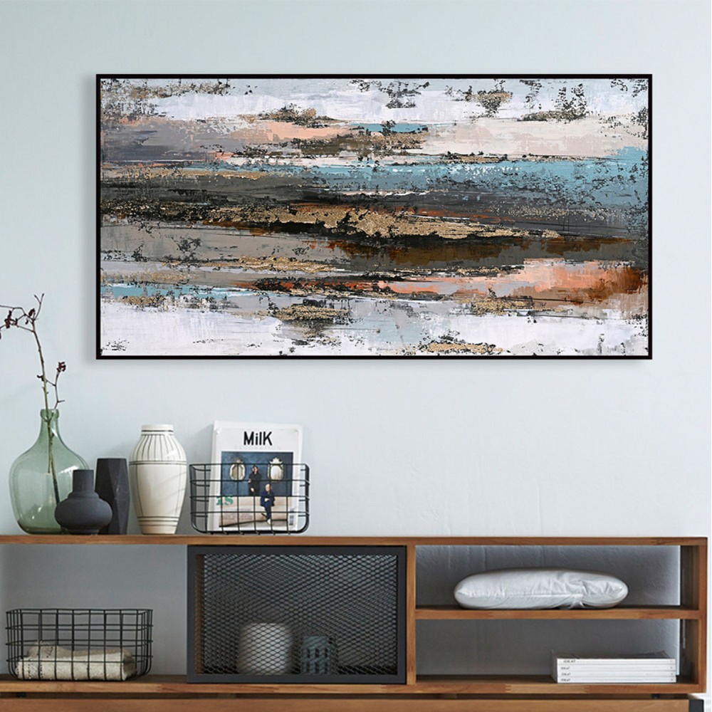 Πίνακας τοίχου σε καμβά με κορνίζα σε χρώμα μαύρο 142x4.5x72