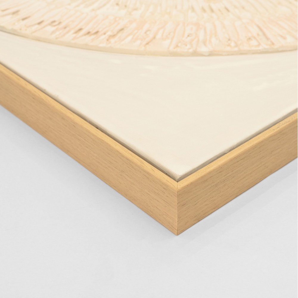 Πίνακας τοίχου 3D χειροποίητοι κύκλοι σε καμβά με κορνίζα σε χρώμα μπεζ 82x4.5Χ82