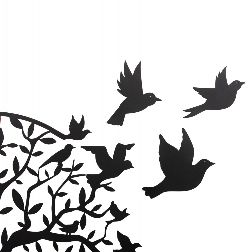 Διακοσμητικό τοίχου από μέταλλο/ξύλο σε χρώμα μαύρο/φυσικό 56.5x3x56.5