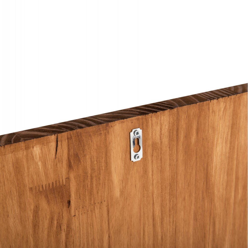 Διακοσμητικό τοίχου από φύλλα μετάλλου/ξύλο σε χρώμα μαύρο/φυσικό 125.5x3x79