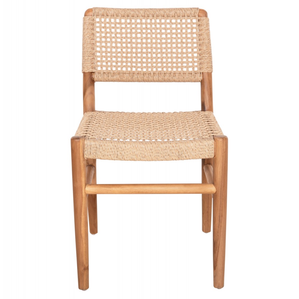 Καρέκλα ''ROSCO'' από ξύλο/σχοινί σε χρώμα φυσικό/μπεζ 46x55x79