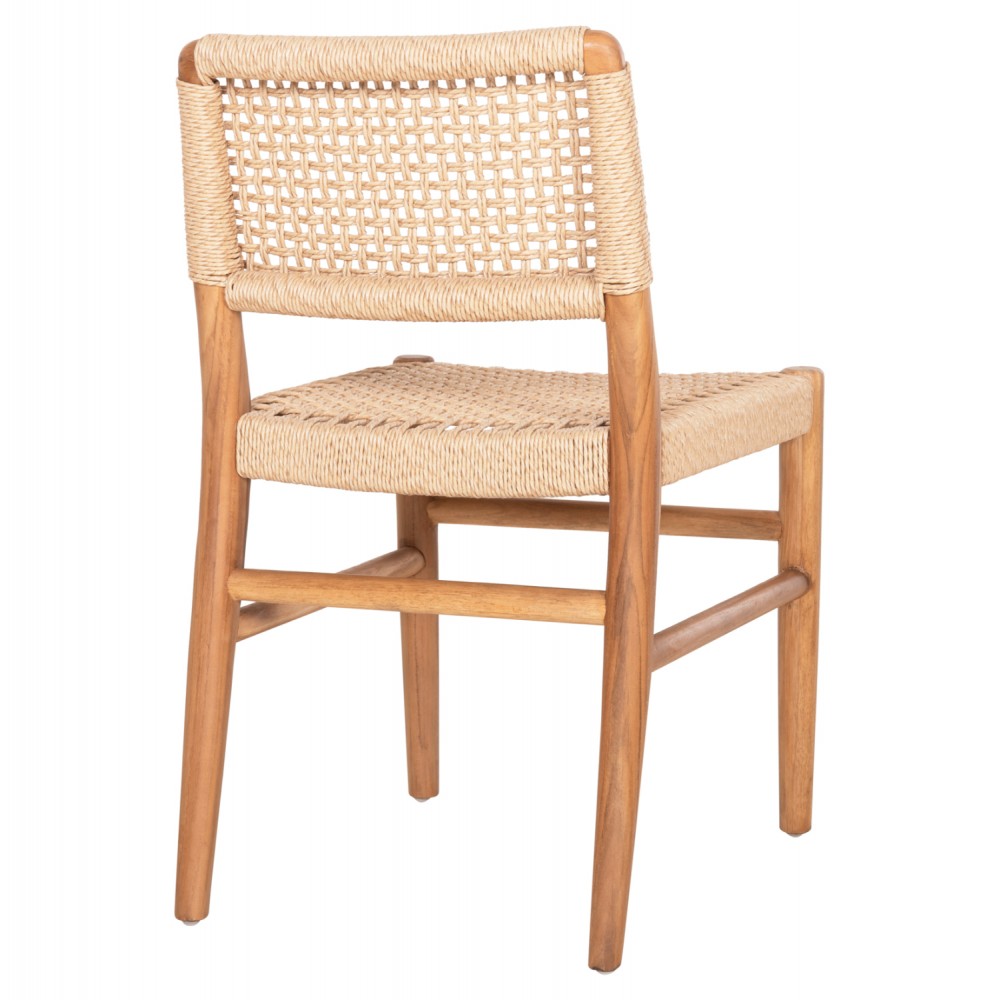 Καρέκλα ''ROSCO'' από ξύλο/σχοινί σε χρώμα φυσικό/μπεζ 46x55x79