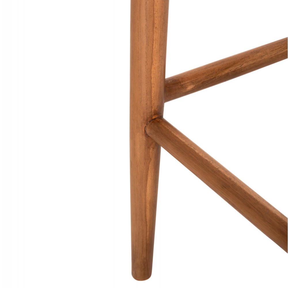 Σκαμπό μπαρ ''ROSCO'' από ξύλο/σχοινί σε χρώμα φυσικό/μπεζ 47x52x100