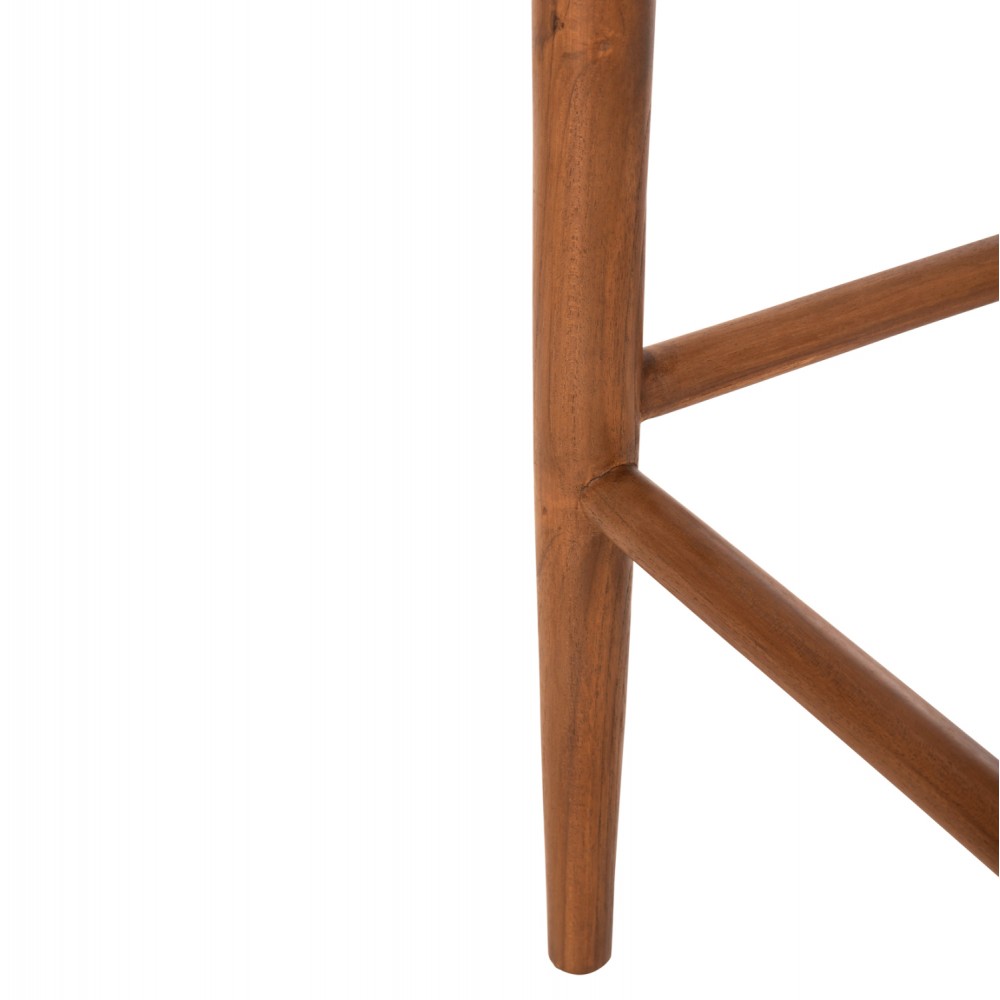 Σκαμπό μπαρ ''ROSCO'' από ξύλο/σχοινί σε χρώμα καρυδί/καφέ 47x52x100