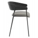 Πολυθρόνα τραπεζαρίας ''KORIN'' από μέταλλο/ξύλο/ύφασμα σε χρώμα μαύρο/γκρι 54x51x72,5
