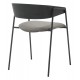 Πολυθρόνα τραπεζαρίας ''KORIN'' από μέταλλο/ξύλο/ύφασμα σε χρώμα μαύρο/γκρι 54x51x72,5