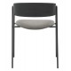 Πολυθρόνα τραπεζαρίας ''KORIN'' από μέταλλο/ξύλο/ύφασμα σε χρώμα μαύρο/γκρι 54x51x72,5