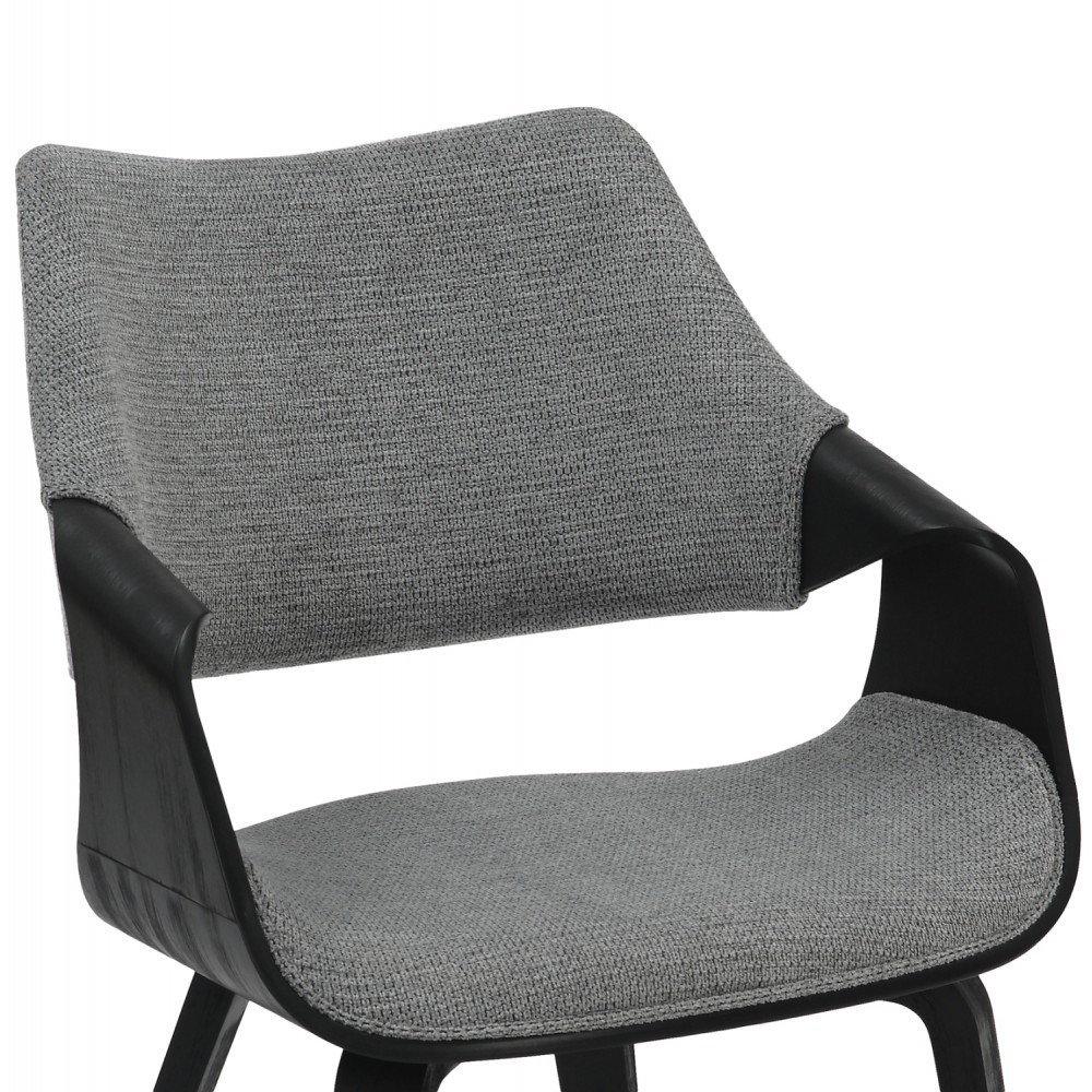 Πολυθρόνα τραπεζαρίας ''NETTO'' από ξύλο/ύφασμα σε χρώμα μαύρο/γκρι 55x56x83.5