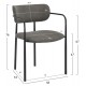 Πολυθρόνα τραπεζαρίας ''KRITTER'' από μέταλλο/ύφασμα σε χρώμα μαύρο/σκούρο γκρι 58x53x76