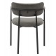Πολυθρόνα τραπεζαρίας ''KRITTER'' από μέταλλο/ύφασμα σε χρώμα μαύρο/σκούρο γκρι 58x53x76